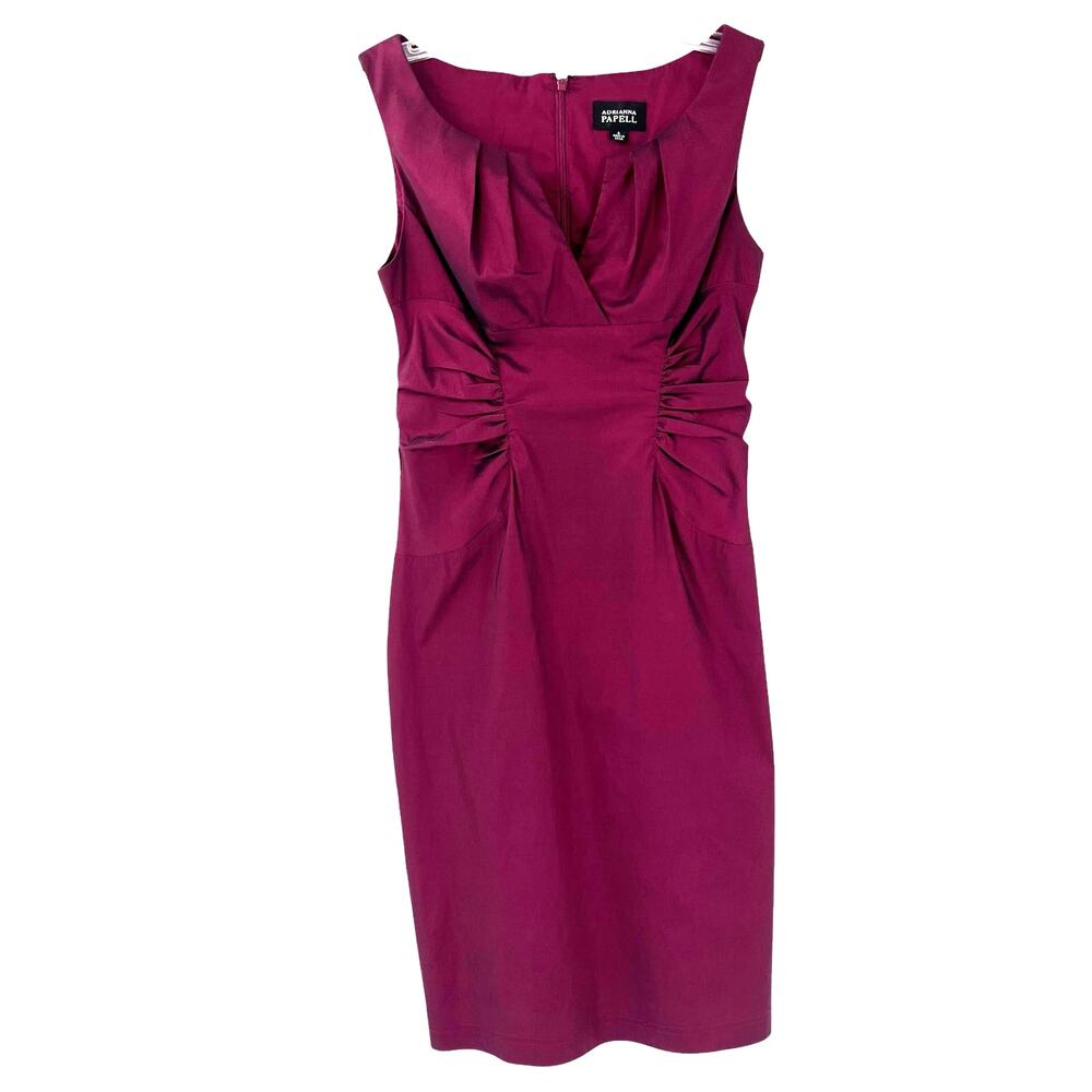 Adrianna Papell Magenta Midi Sheath Dress